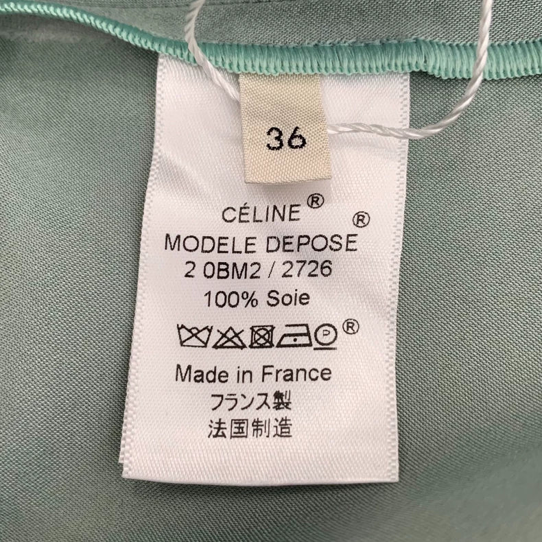 Celine Green V-Neck Sleeveless Dress