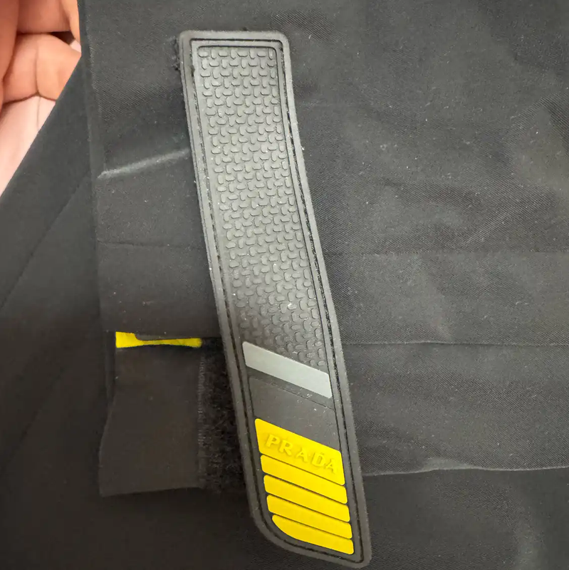 Prada Black Embroidered Logo Casual Pants