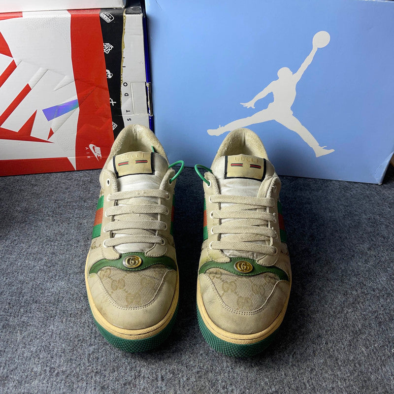Gucci Screener Green Leather Sneakers 0079