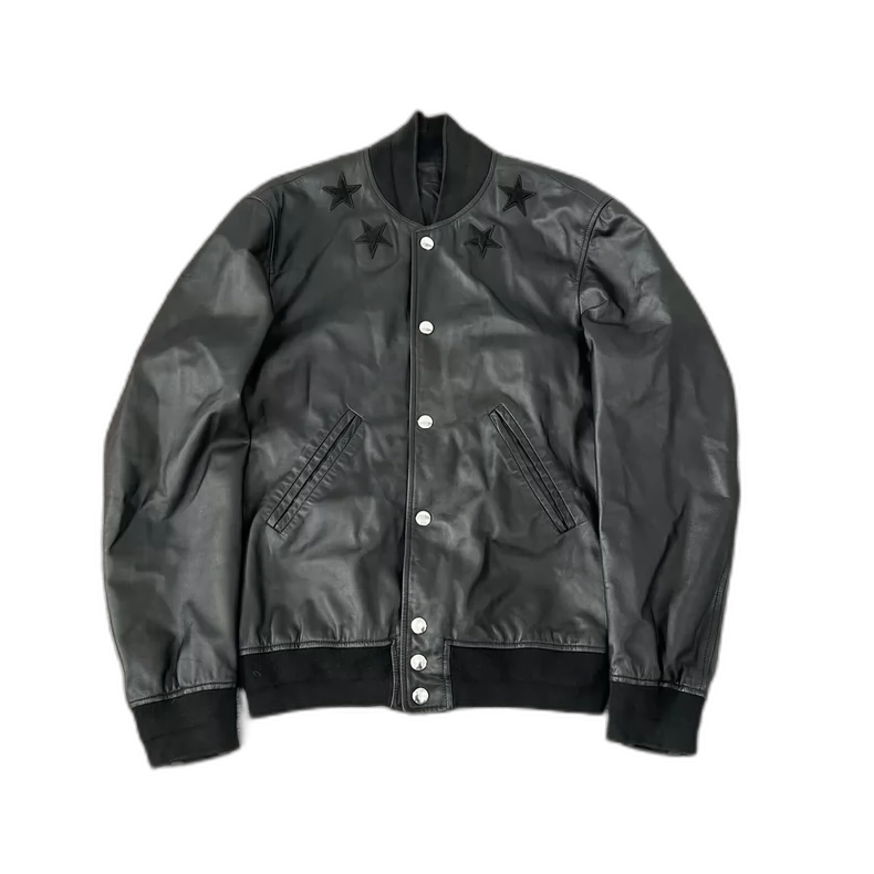 Givenchy Star Embroidered Leather Jacket
