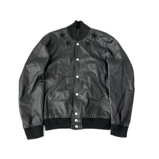 Givenchy Star Embroidered Leather Jacket