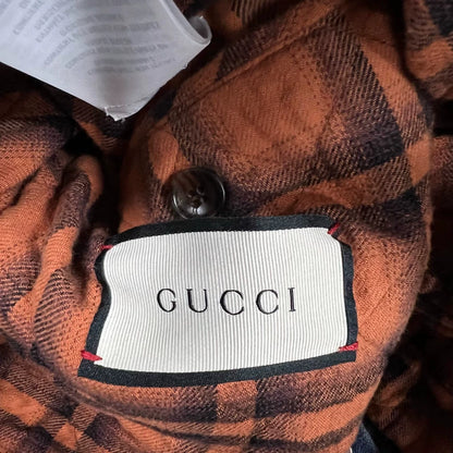 Gucci Denim Jacket with Leopard Fur Collar