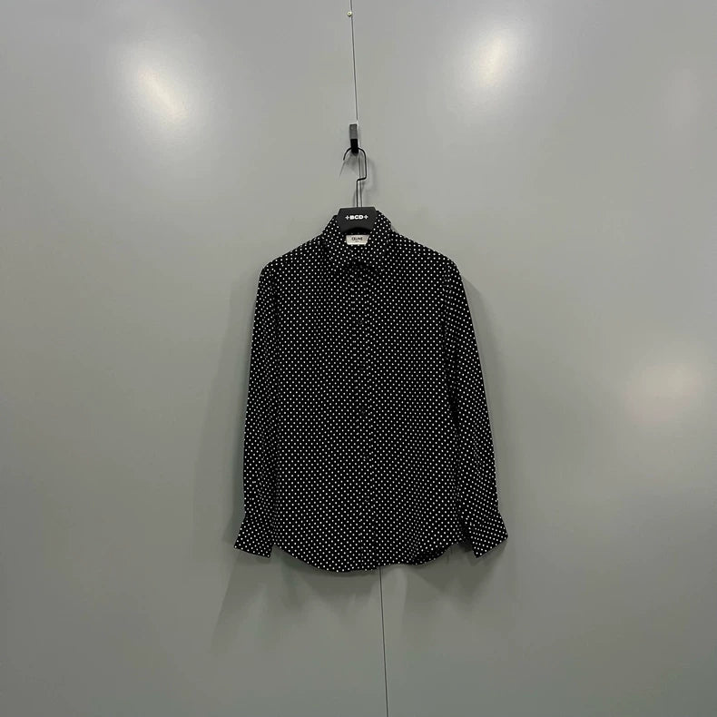 Celine Polka Dot Long Sleeve Shirt-yf