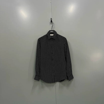 Celine Polka Dot Long Sleeve Shirt-yf