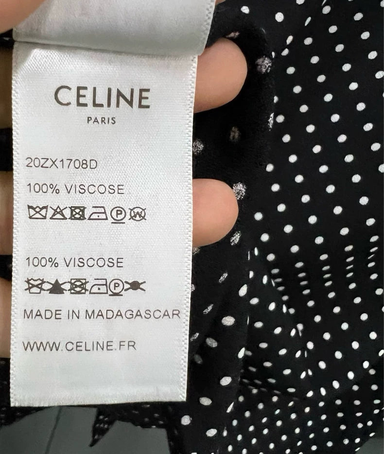 Celine Polka Dot Long Sleeve Shirt-yf