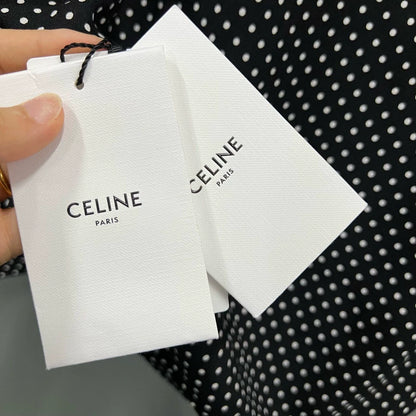 Celine Polka Dot Long Sleeve Shirt-yf