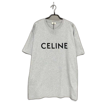 Celine Gray Logo Short Sleeve T-Shirt