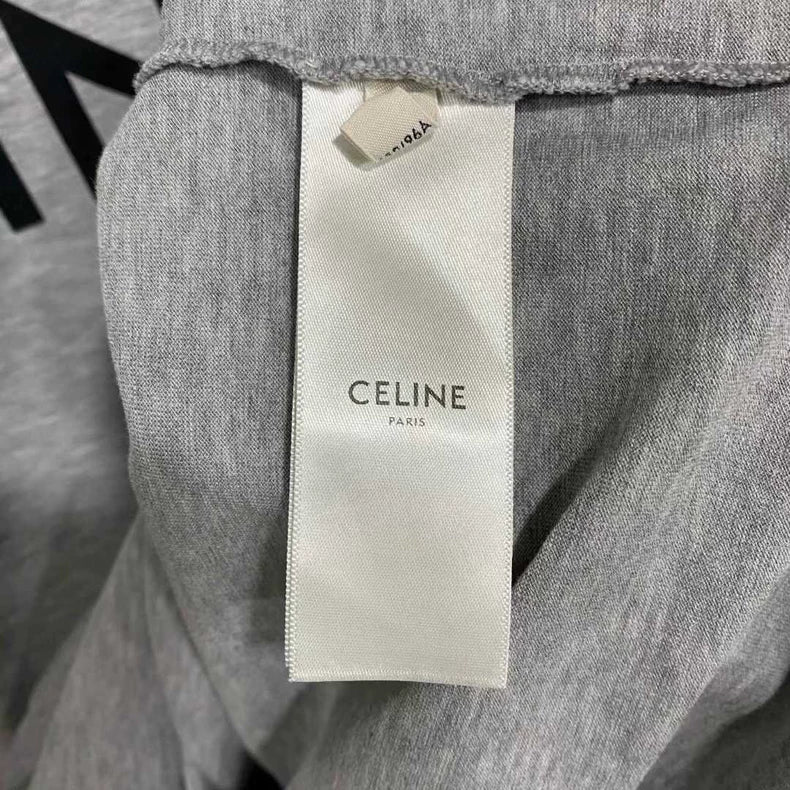 Celine Gray Logo Short Sleeve T-Shirt