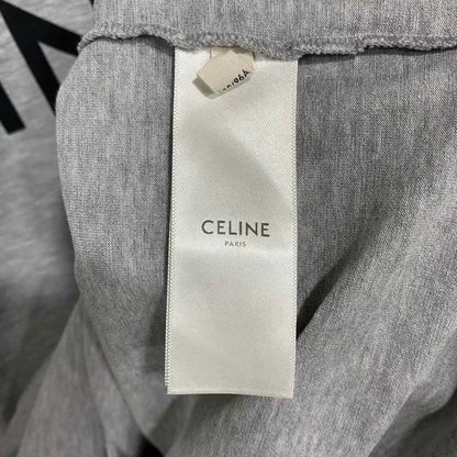 Celine Gray Logo Short Sleeve T-Shirt