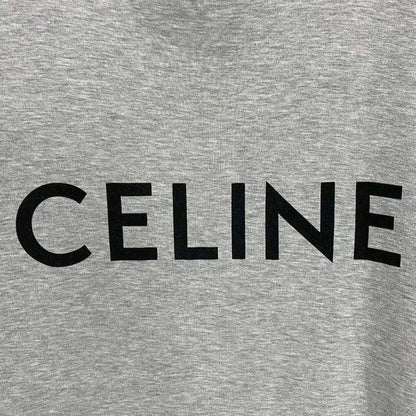 Celine Gray Logo Short Sleeve T-Shirt