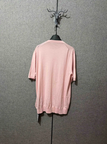 Prada Pink Wool Logo Knitted Men's Sweater