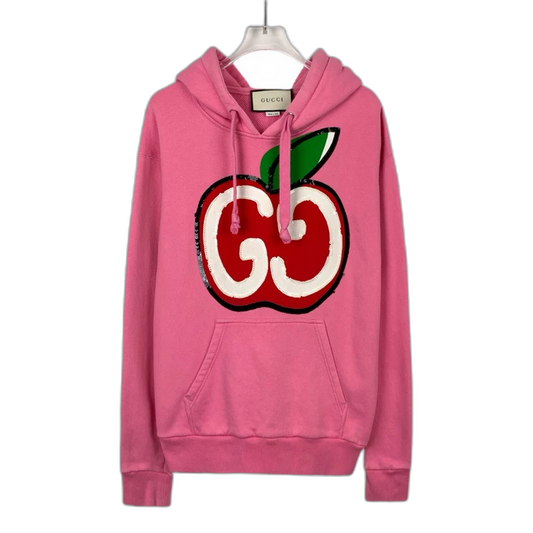 Pink Gucci Hoodie with Apple Print