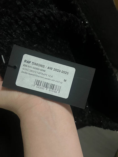 Black Half-Zip Fishermen Sweater for Men