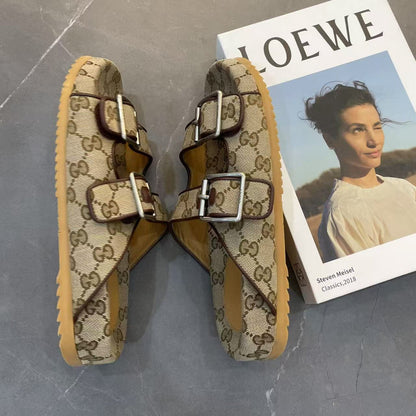 Gucci Double G Logo Buckle Slide Sandals 0079