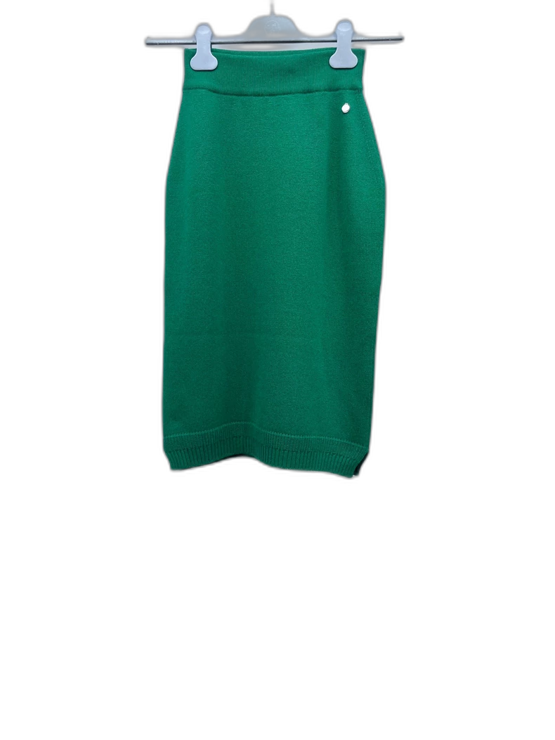 Hermes Green Knit Cashmere Skirt