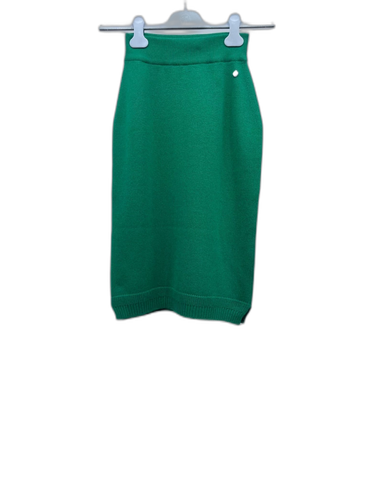 Hermes Green Knit Cashmere Skirt