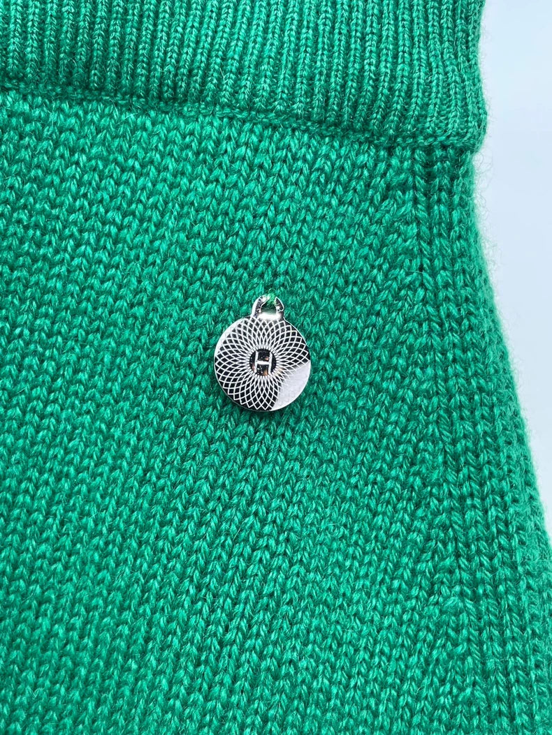 Hermes Green Knit Cashmere Skirt