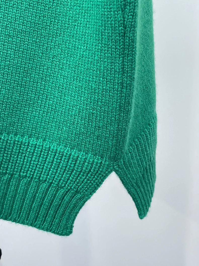 Hermes Green Knit Cashmere Skirt