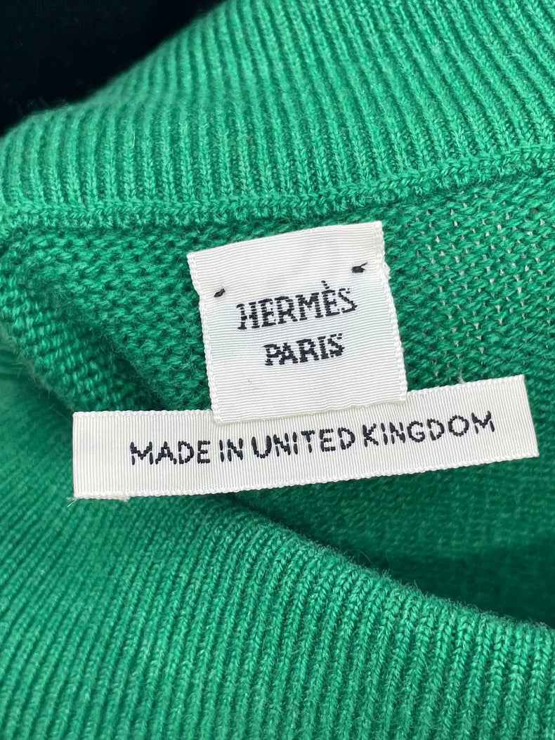 Hermes Green Knit Cashmere Skirt