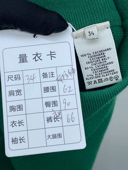 Hermes Green Knit Cashmere Skirt