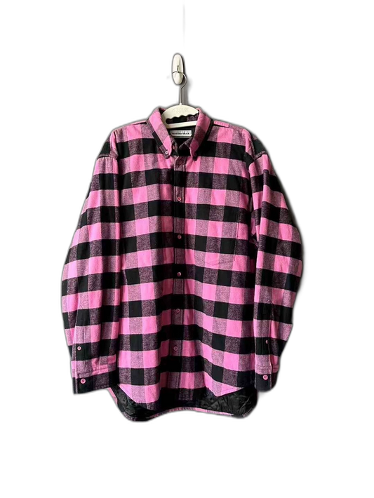 Pink Plaid Long Sleeve Shirt