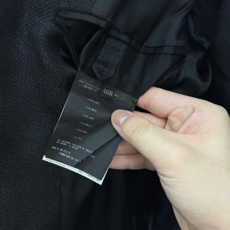 Prada Black Wool Long Sleeve Coat