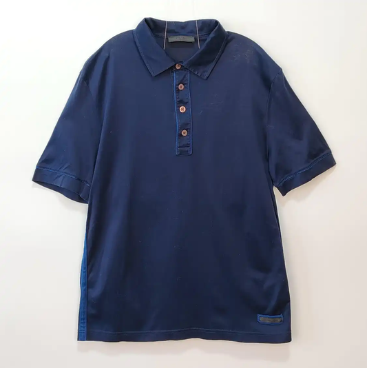 Prada Men's Cotton Polo in Dark Blue