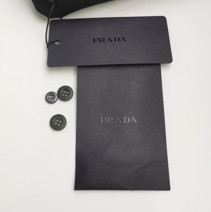 Prada Black Cotton Logo Embroidered Shirt