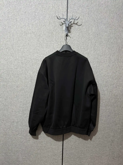 Prada Embroidered Logo Black Sweatshirt