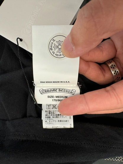 Chrome Hearts Black V-Neck Short Sleeve Tee-yf