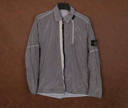 Stone Island Silver Nylon Zip Jacket-yf