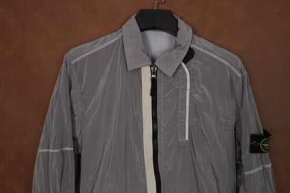 Stone Island Silver Nylon Zip Jacket-yf