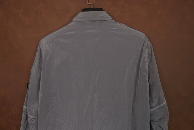 Stone Island Silver Nylon Zip Jacket-yf