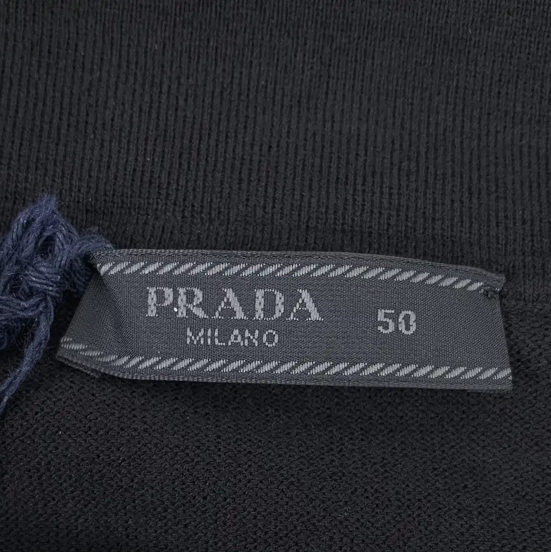 Prada Black Cotton Knit Long Sleeve Shirt