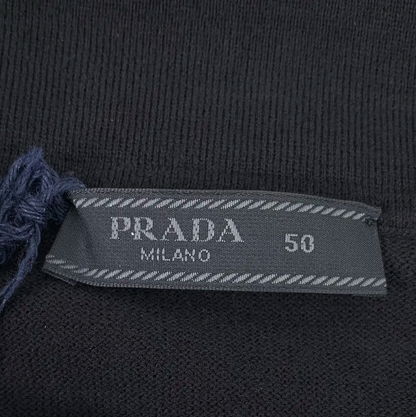 Prada Black Cotton Knit Long Sleeve Shirt
