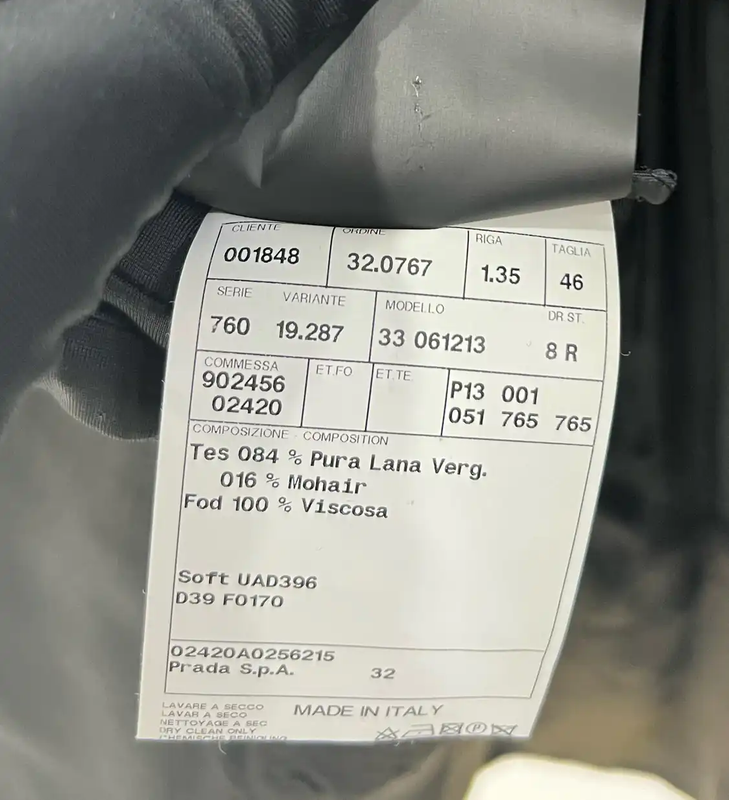 Prada Black Wool Short Jacket for Men