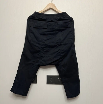 Rick Owens Black Cotton Casual Pants 0089