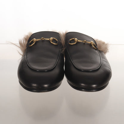 Gucci Black Lambskin Flat Mule Slippers 0079
