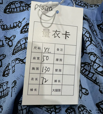 Prada Blue Cotton Men's Shirt XL