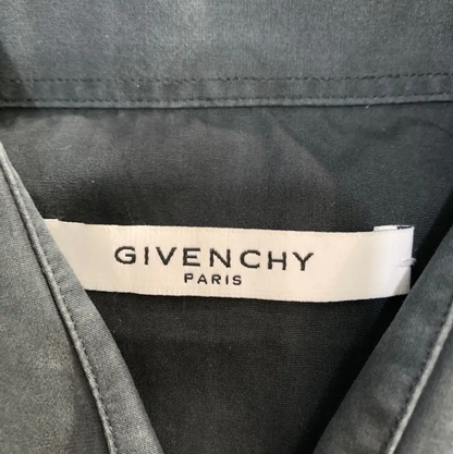Givenchy Black Cotton Men’s Shirt with Star Collar 0089