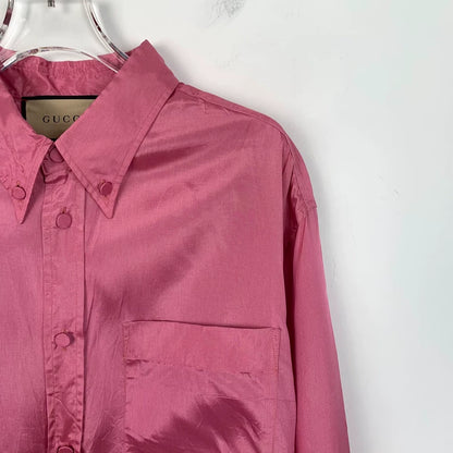Pink Long Sleeve Button-Up Shirt