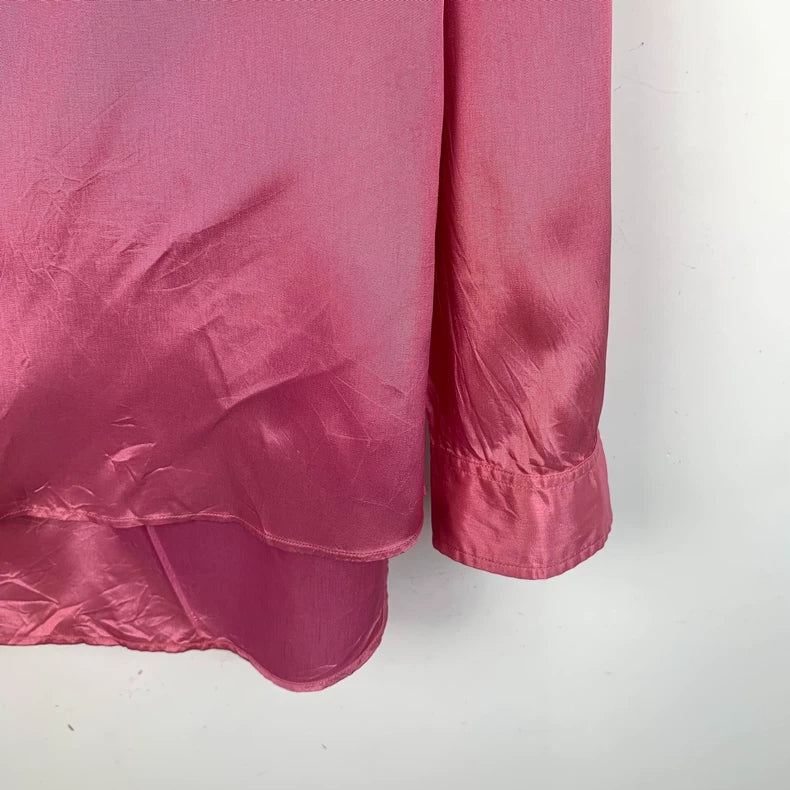 Pink Long Sleeve Button-Up Shirt