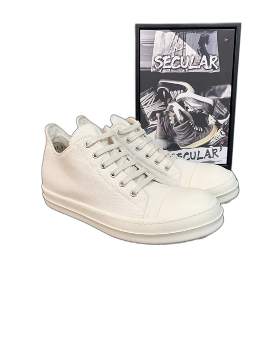 Rick Owens Low-Top White Canvas Sneakers-yf