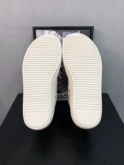 Rick Owens Low-Top White Canvas Sneakers-yf