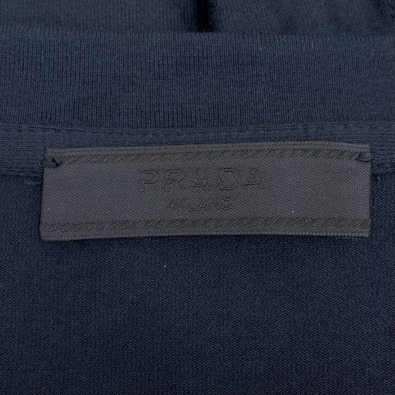 Prada Black Logo V-Neck T-Shirt