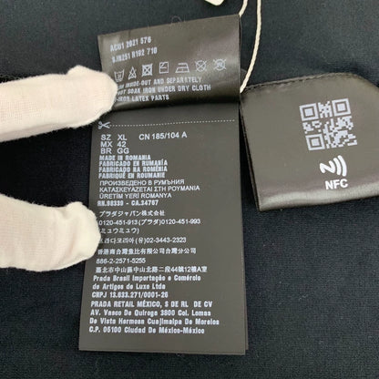 Prada Black Logo V-Neck T-Shirt