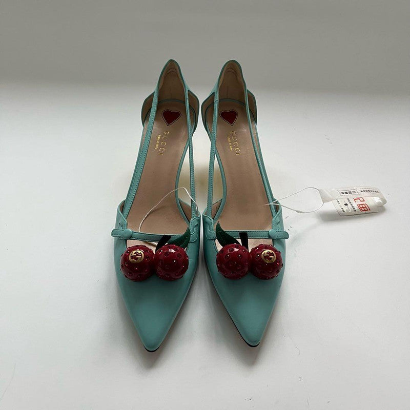 Gucci Cherry High Heels in Blue 0079