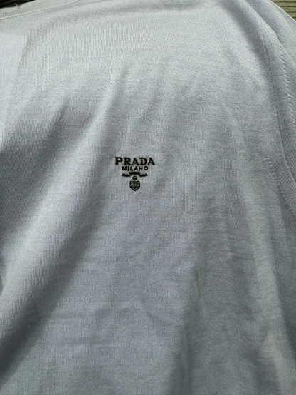 Prada Light Blue Wool Men's T-Shirt