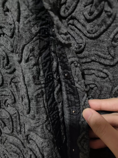 Elegant Gray Floral Cardigan from COMME des GARÇONS