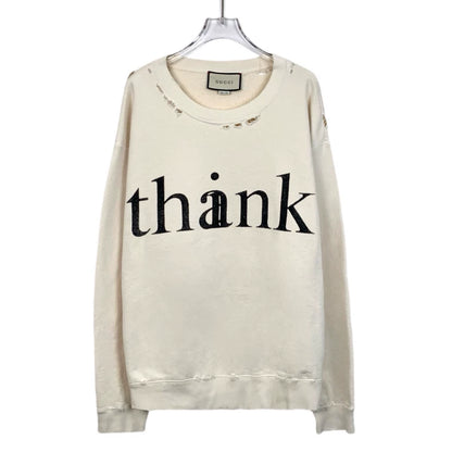 Gucci White Long Sleeve Sweatshirt with Print